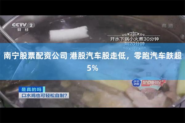 南宁股票配资公司 港股汽车股走低，零跑汽车跌超5%