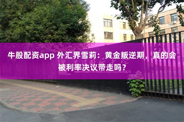 牛股配资app 外汇界雪莉：黄金叛逆期，真的会被利率决议带走吗？
