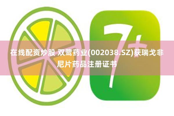 在线配资炒股 双鹭药业(002038.SZ)获瑞戈非尼片药品注册证书