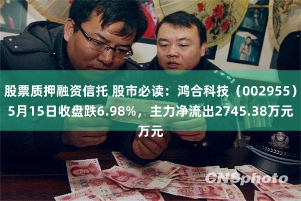 股票质押融资信托 股市必读：鸿合科技（002955）5月15日收盘跌6.98%，主力净流出2745.38万元