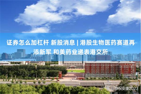 证券怎么加杠杆 新股消息 | 港股生物医药赛道再添新军 和美药业递表港交所
