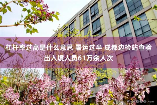 杠杆率过高是什么意思 暑运过半 成都边检站查验出入境人员61万余人次
